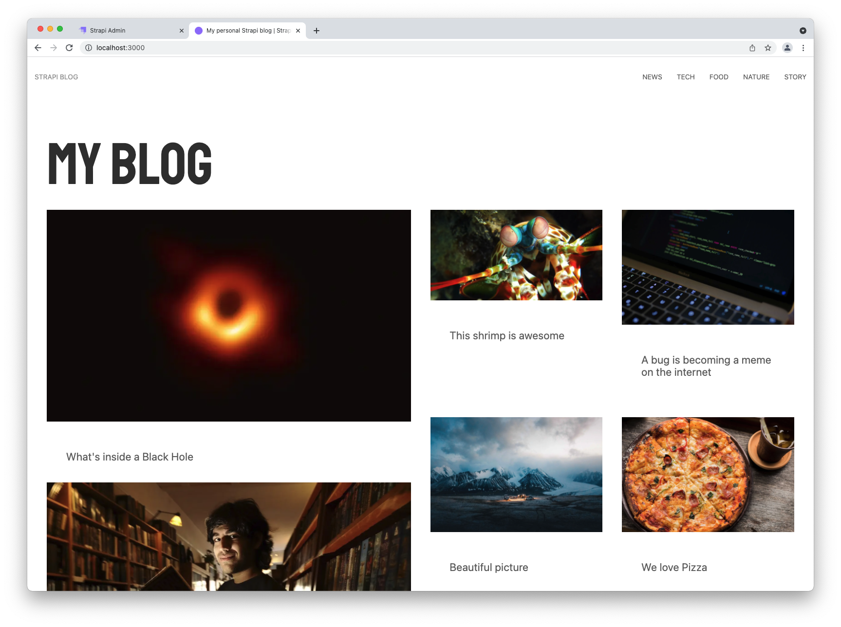 Next blog frontend screenshot